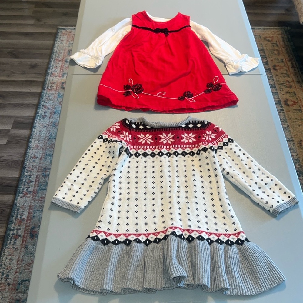 Gymboree & Healthtex Winter Christmas Dresses Girls Size 3T